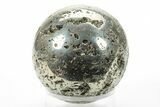 Polished Pyrite Sphere - Peru #228373-2